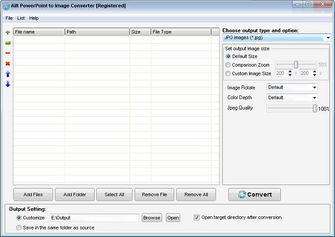 Ailt PowerPoint to Image Converter — Windows application screenshot