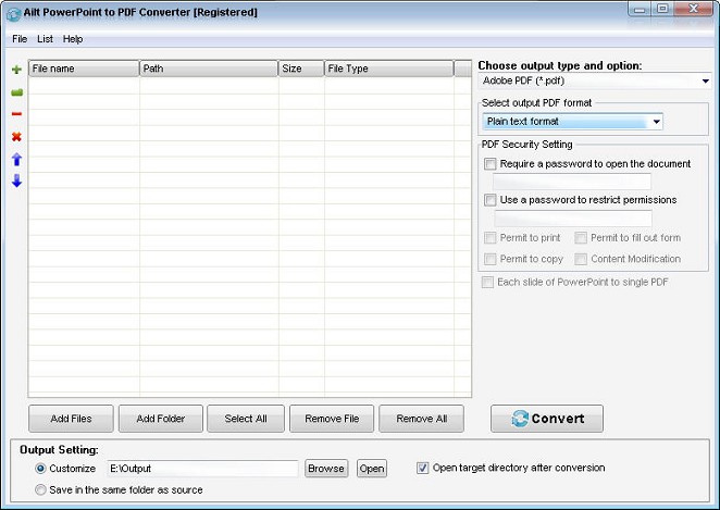 Ailt PowerPoint to PDF Converter — Windows application screenshot