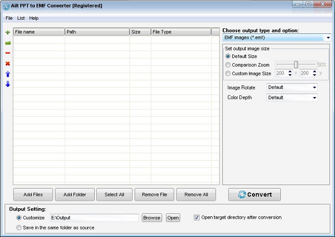 Ailt PPT to EMF Converter — Windows application screenshot